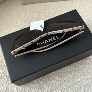Authentic Chanel black/ beige sunglasses